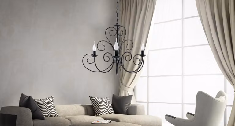 Lampada a sospensione con portacandele neri HEKTOR 10-342