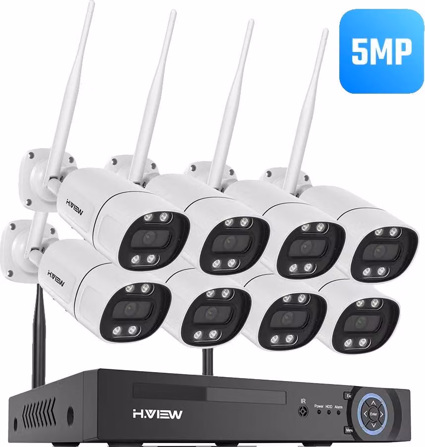 Sistema di telecamere di sicurezza, risoluzione 5MP, supporto visione notturna, 8pcs 5MP fotocamera, Nessuno