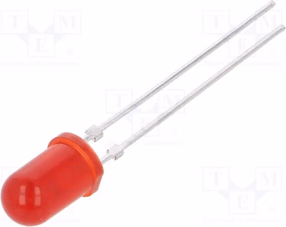 4 LED rossi, 2÷3V, 20mA, angolo di emissione 30°. Quantità: 2. TLUR5400, diodi LED a montaggio superficiale (THT), 5mm, 4÷15 mcd, 5mm
