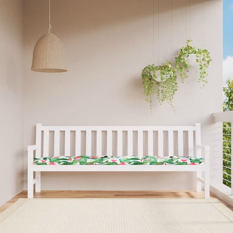 vidaXL Cuscino per Panca da Giardino Multicolore L: 200 cm, P: 50 cm, H: 7 cm in Poliestere Idrorepellente e Resistente ai Raggi UV