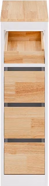 SoBuy Mobile con 4 cassetti in MDF bianco con ruote per bagno e cucina L/P/H: 65 x 23 x 82 cm