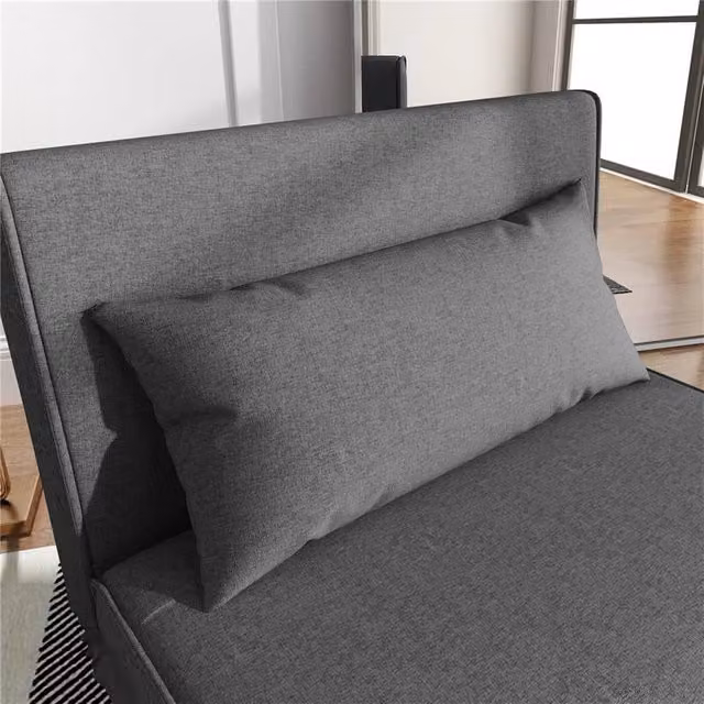 POLTRONA LETTO 3 IN 1 CON SCHIENALE RECLINABILE SU 6 POSIZIONI IN TESSUTO, 94X78X80 CM, GRIGIO