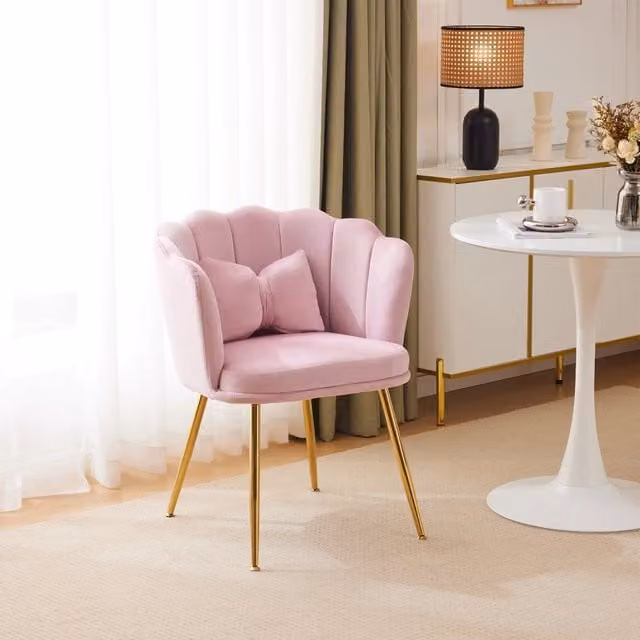 POLTRONA DA SALOTTO 62x54x43 cm Velluto Rosa