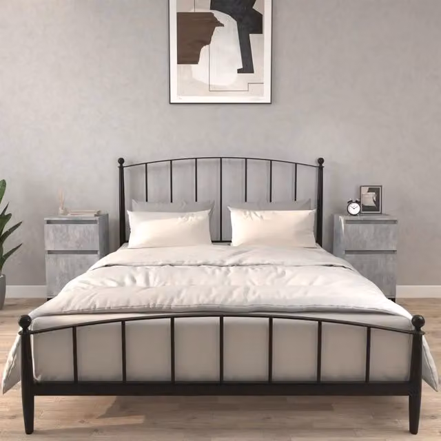 Set di 2 comodini Design Mania in stile moderno, colore grigio cemento, L/P/H: 40 x 35 x 70 cm