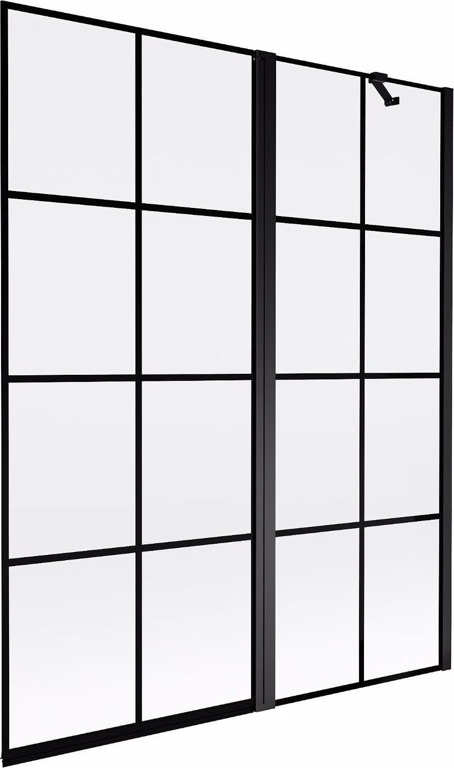 Mexen Mist paravento per doccia a 2 ante destro 140 x 150 cm, griglia nera, nero - 8A9-140-011-70-77-P