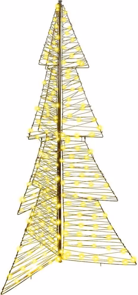 Albero di Natale con 240 LED Bianco caldo 180 cm Rattan