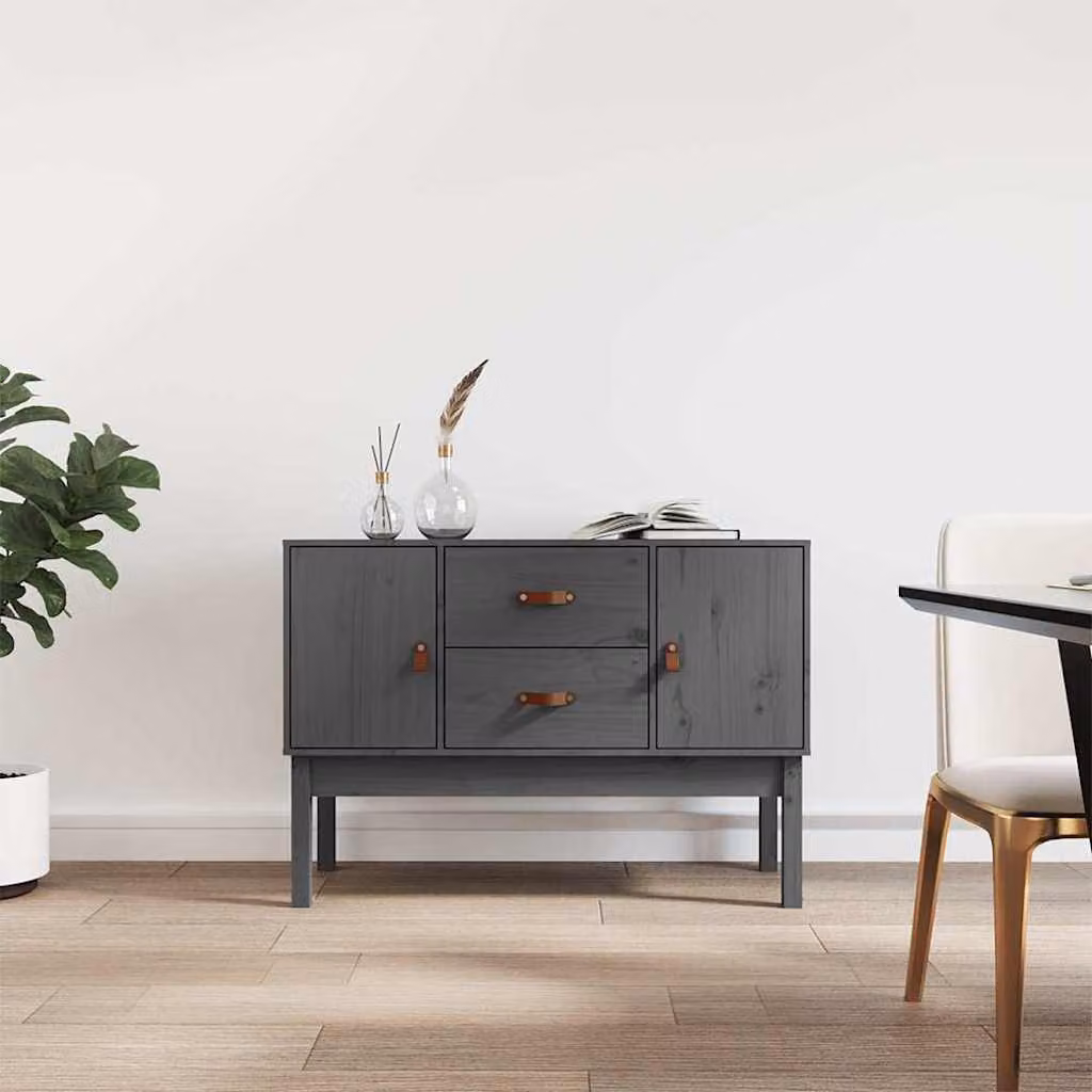 Credenza vidaXL in legno massello di pino grigia L/P/H: 110 x 40 x 78 cm
