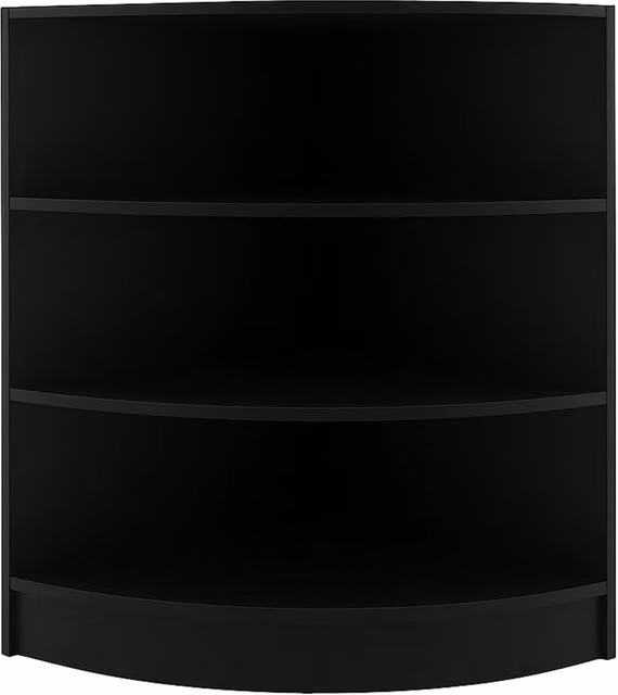 Bancone Angolare da Negozio Nero LM60 con 3 Ripiani Vetrina Espositiva