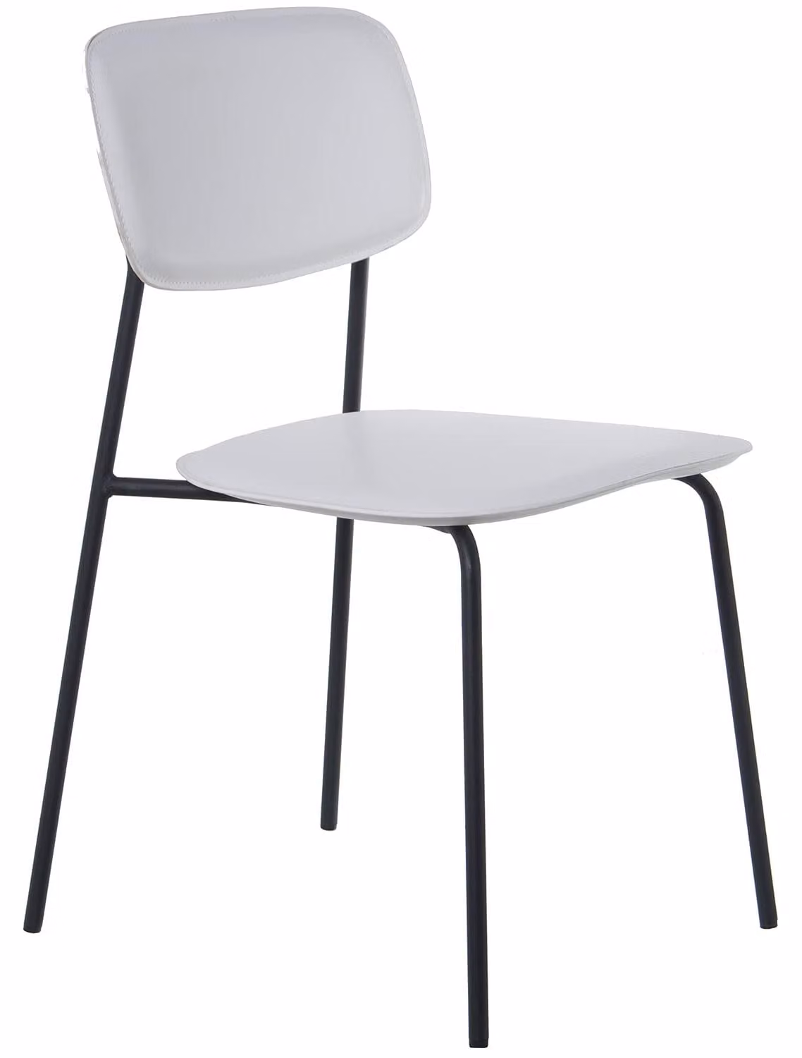 Set di 4 sedie, rivestite in ecopelle, con struttura in metallo, dimensioni 43x48x78 cm, altezza seduta 44 cm
