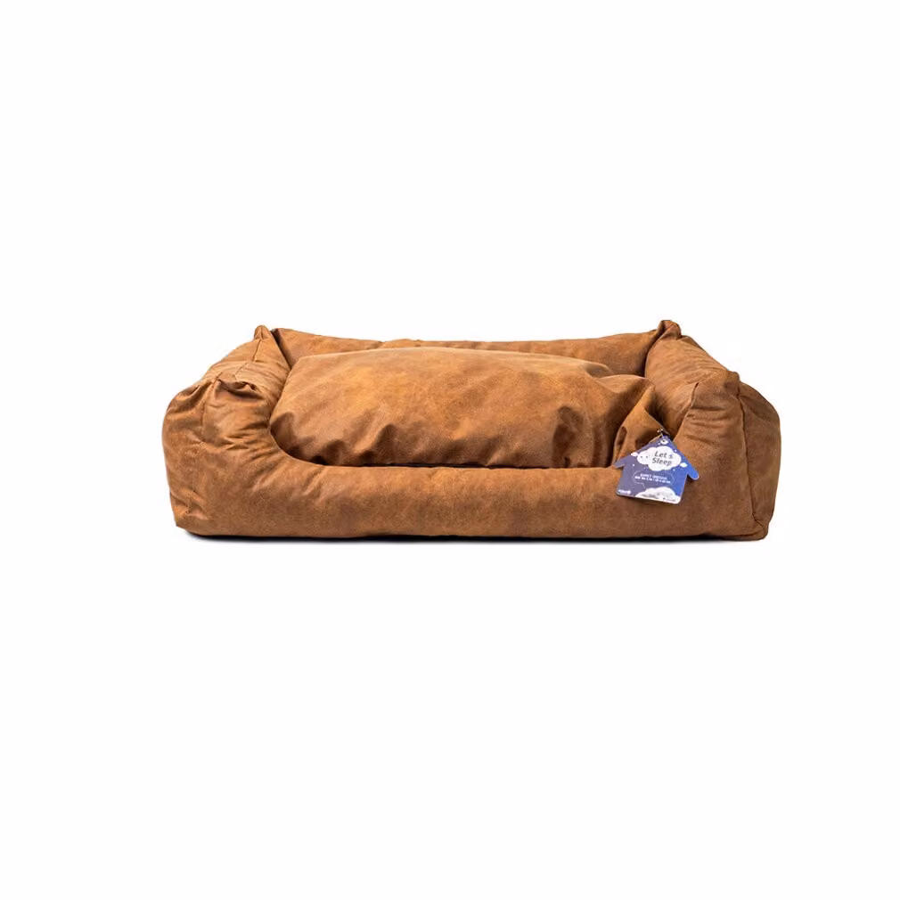 Letto per cani Lets Sleep Sweet Dreams con cuscino cognac, misura: L