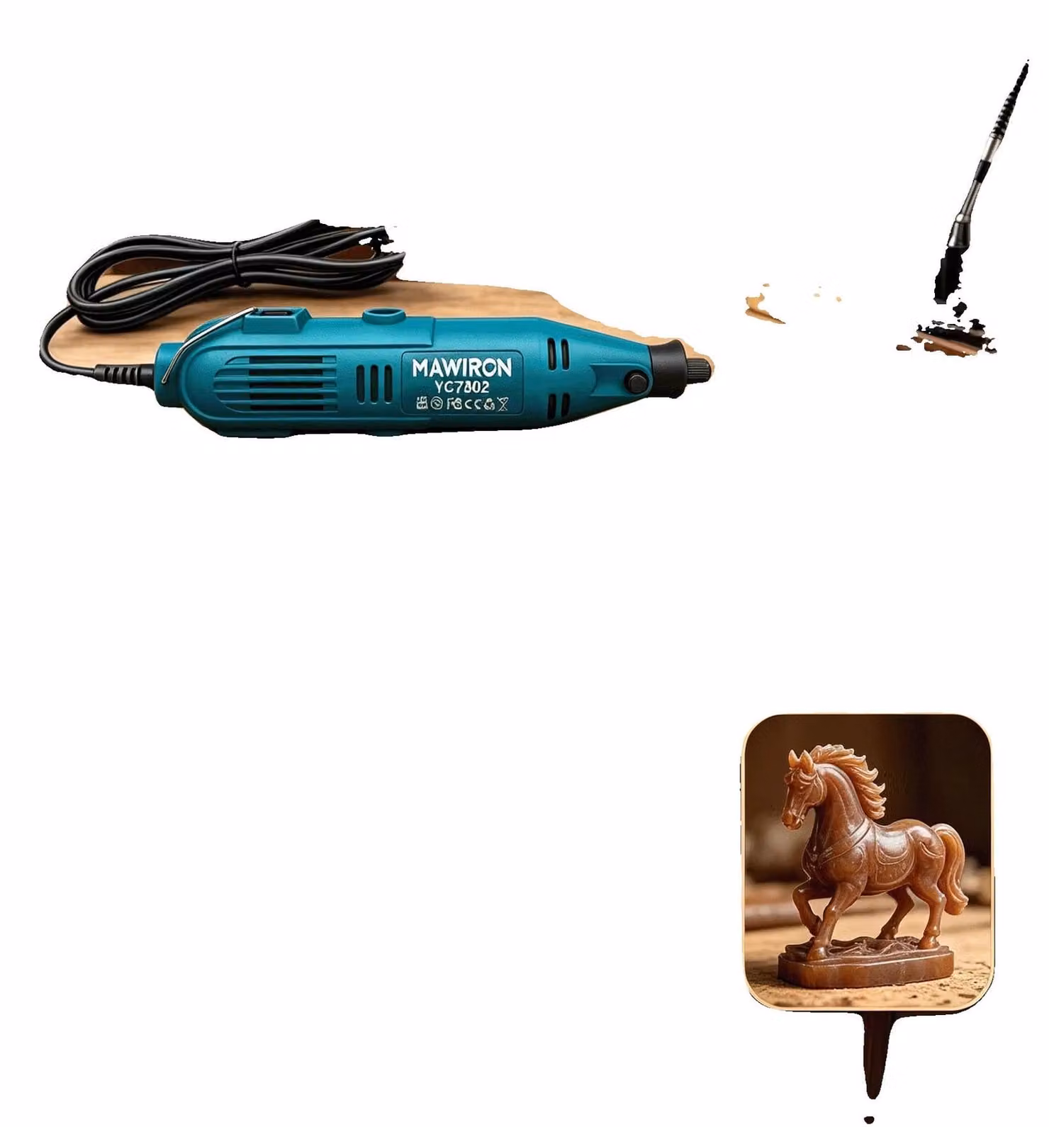 Set di utensili rotanti, 200W, 6 velocità variabili, 80 accessori, 220V, albero flessibile