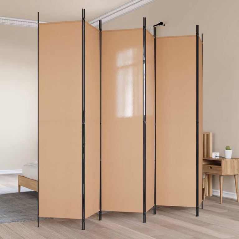 Divisore per stanza vidaXL a 6 pannelli beige in tessuto L: 300 cm, H: 220 cm