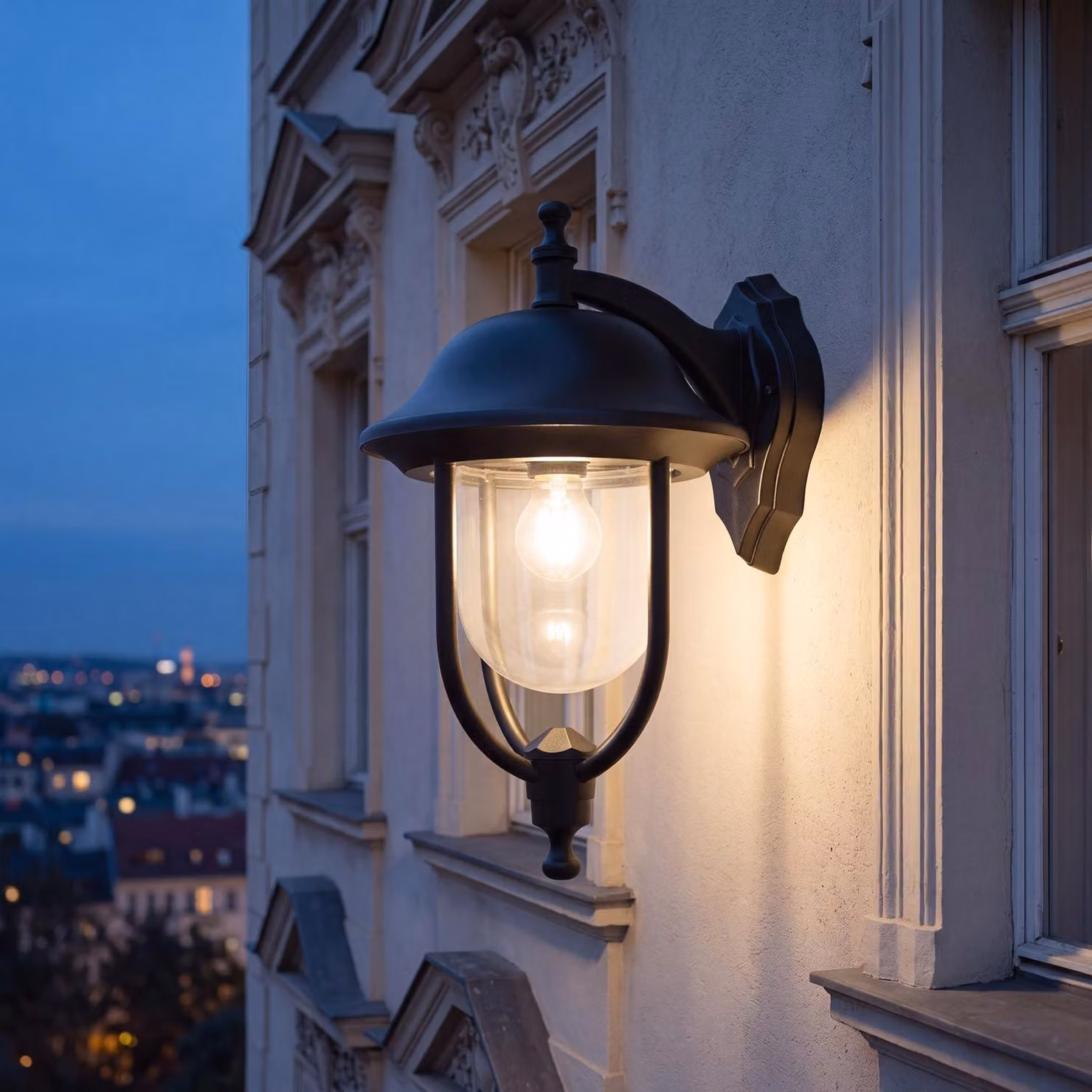 Luce da esterno nera IP43 E27 alluminio casa rustica giardino lampada da parete