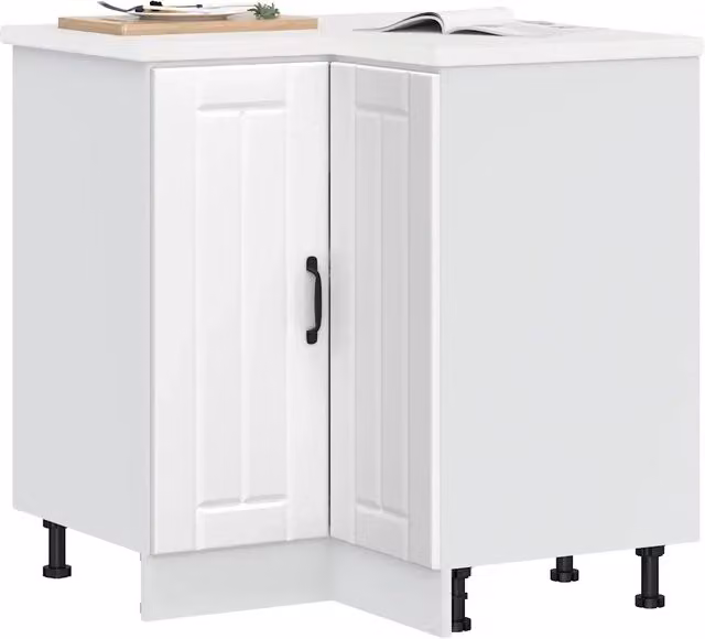 Mobile base ad angolo per cucina e soggiorno vidaXL bianco moderno in legno e MDF L/P/H: 75,5 x 81,5 x 75,5 cm