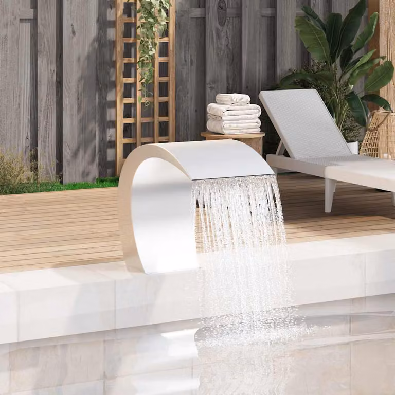 vidaXL Cascata da Giardino in Acciaio Inossidabile e PVC, Colore Argento, L 45 cm x P 30 cm x H 60 cm