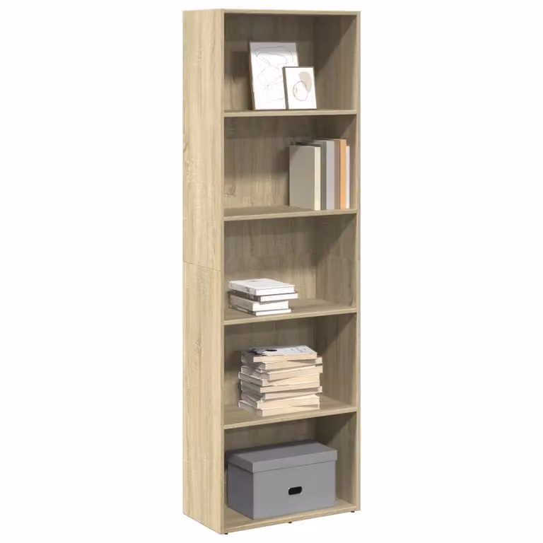 Libreria moderna vidaXL in legno marrone con pannello posteriore, L 60 cm x P 30 cm x H 189 cm