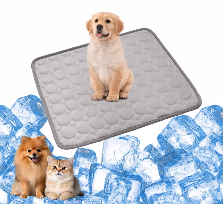 Tappetino refrigerante per cani e gatti, autorigenerante, colore grigio, dimensioni 50x40 cm