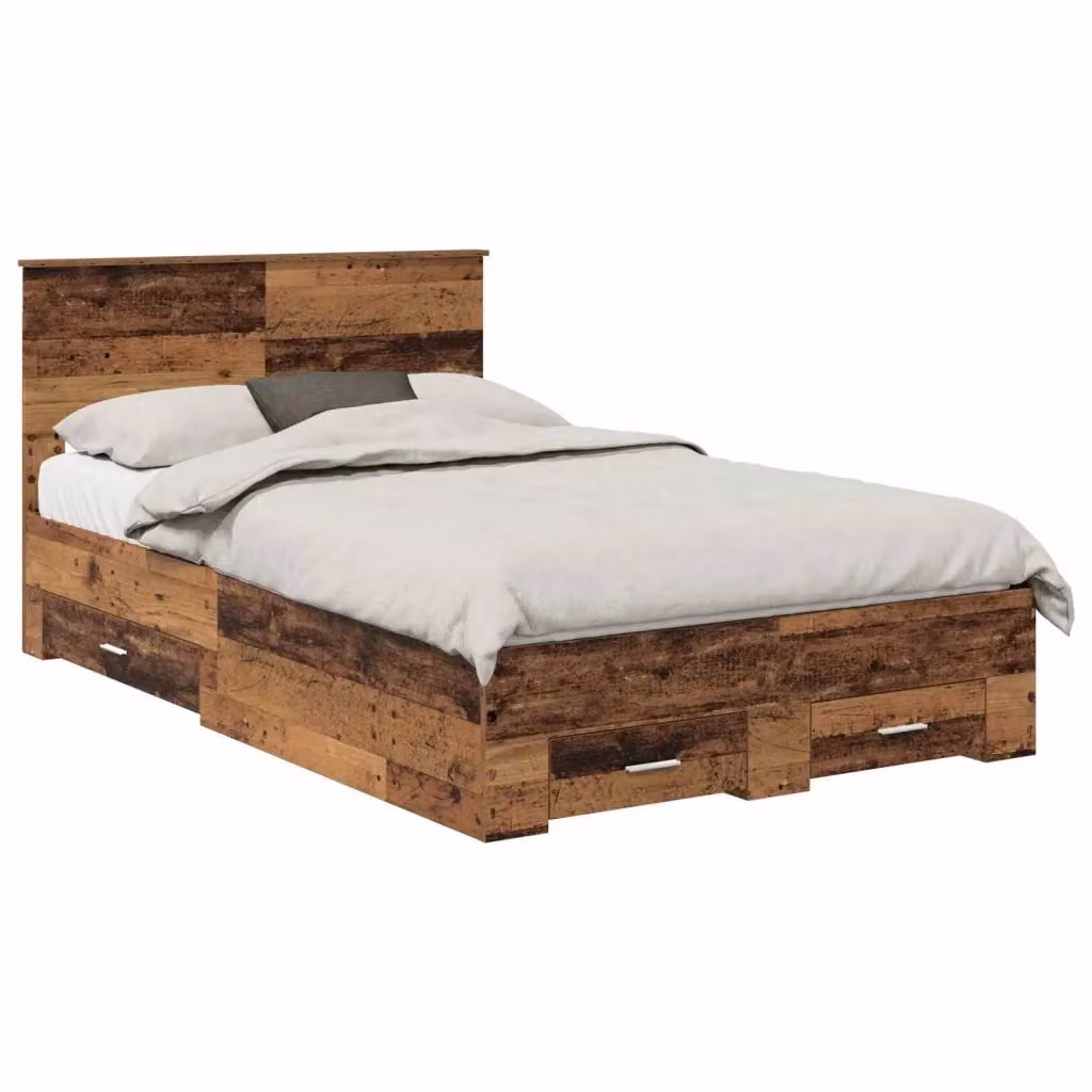 vidaXL Struttura del letto con cassetti in legno marrone L/P/H: 120 x 200 x 90 cm – 2