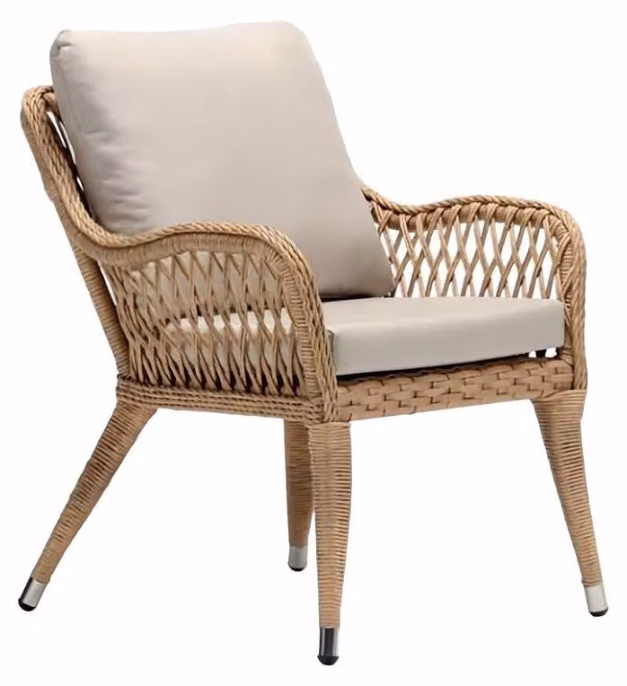 Luxus Gartensessel Rattansessel Hochwertig Rattansessel Beige modern Stil