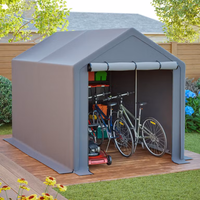 Edificio multifunzionale 296x190x200, garage per biciclette, capanno da giardino, tenda per attrezzi
