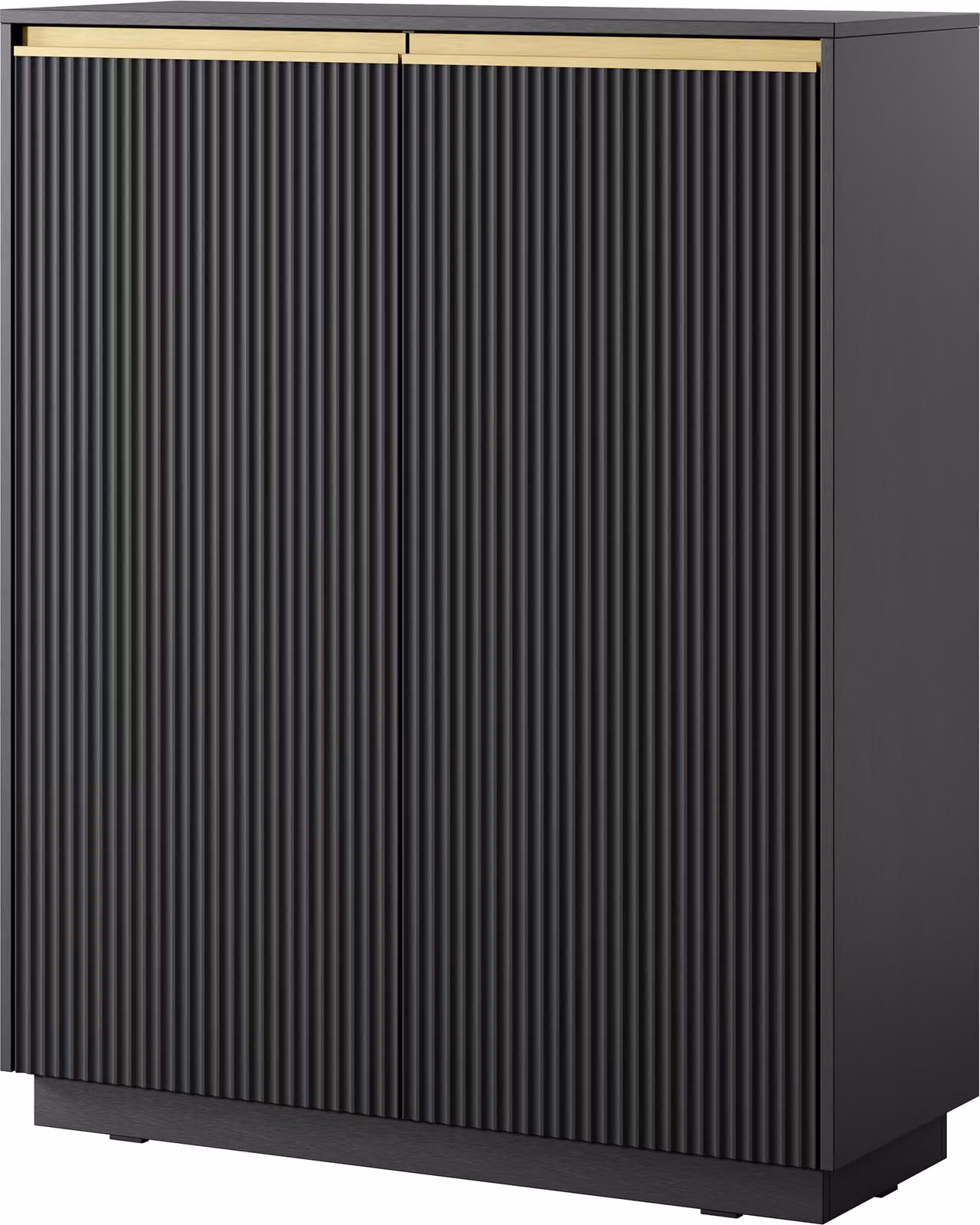 Masseno Comò MAESTRO 104 cm Credenza alta con 2 ante per soggiorno camera da letto Moderno 104x39x127 cm Nero / Nero