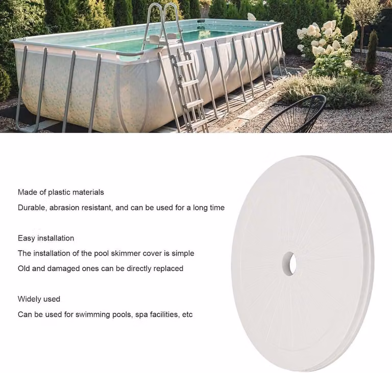 Copertura di ricambio per skimmer di piscina, diametro 8 pollici, plastica trasparente e resistente