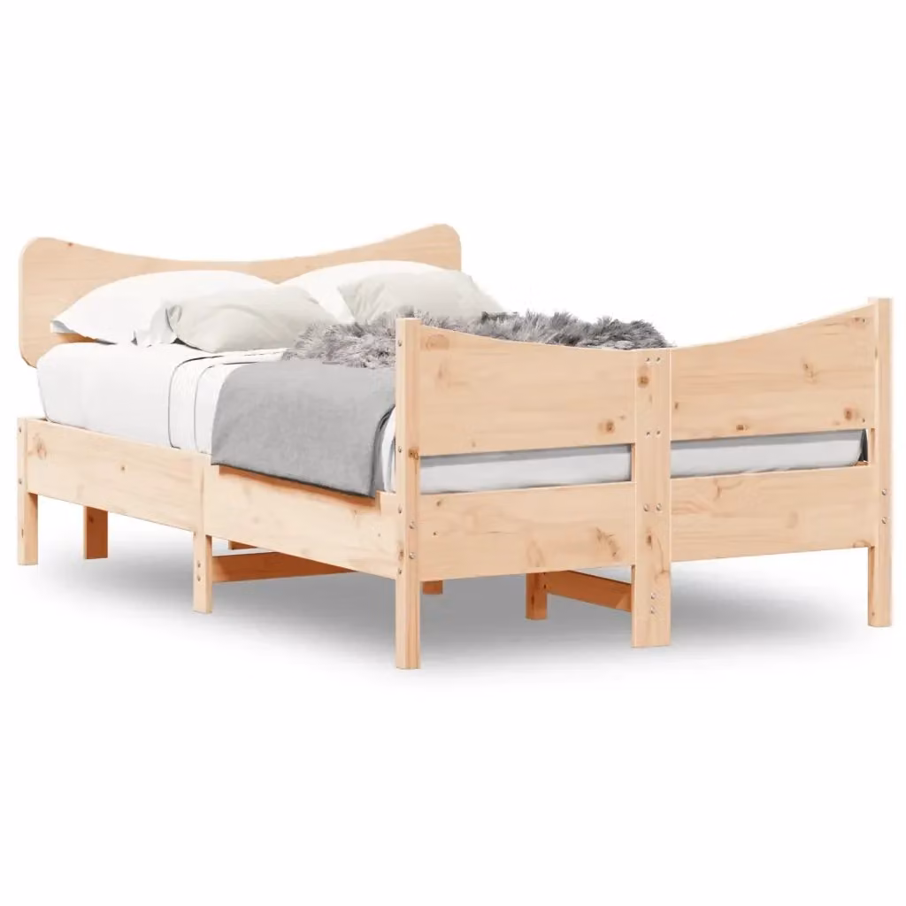 Letto senza materasso vidaXL in legno massello di pino color marrone L: 120 cm, P: 200 cm – 2