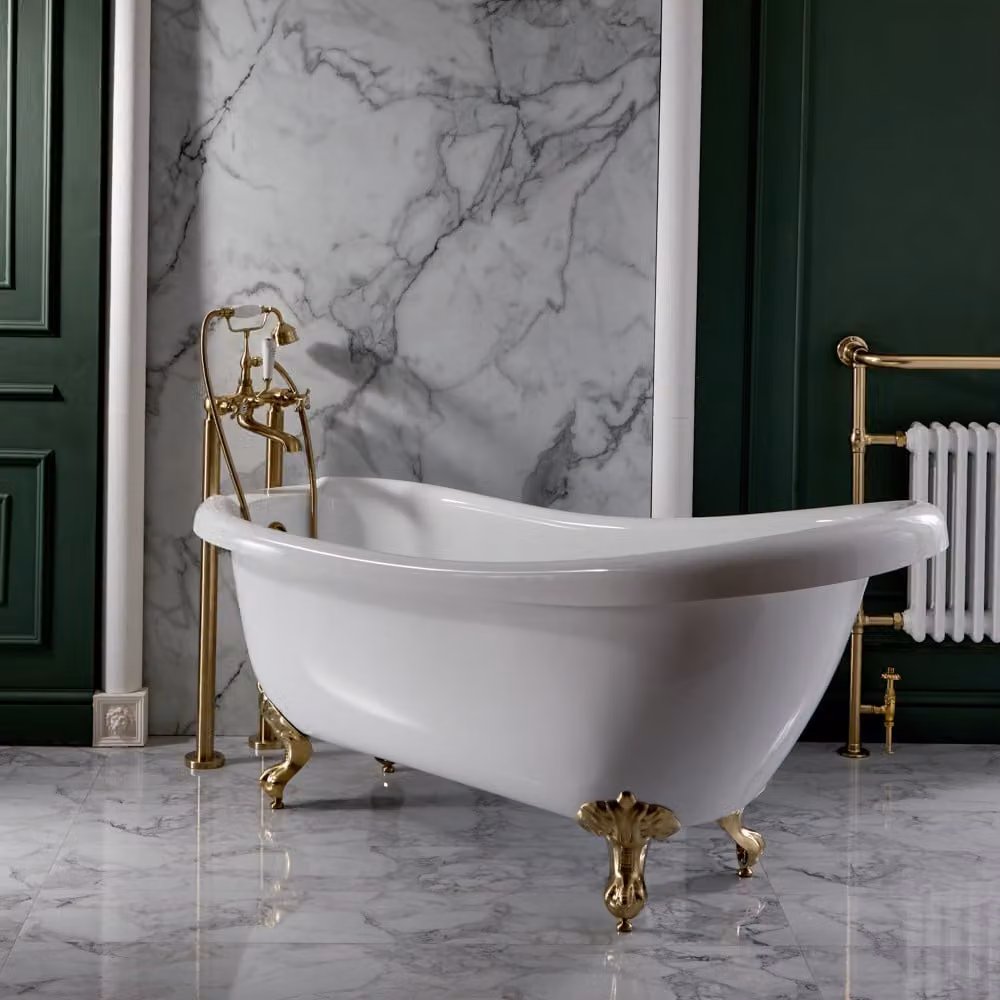 Vasca Freestanding Centro Stanza 1710x740mm con Piedini Oro Satinato - Legend