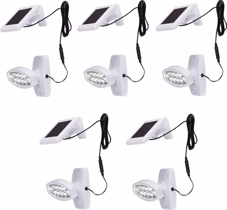 Pratico set di 5 luci da parete a LED con rilevatore di movimento