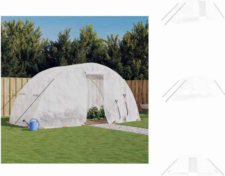 vidaXL Serra con telaio in acciaio bianco 10 m² 5x2x2,3 m - Serre