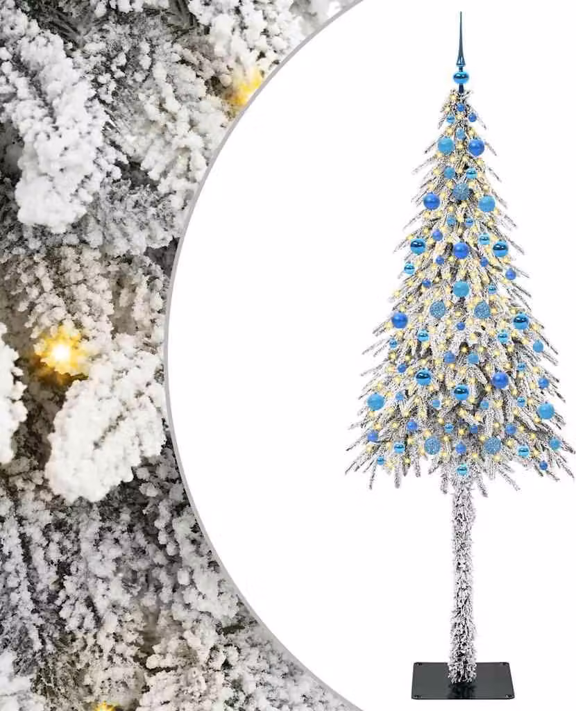 Albero di Natale con 300 LED Bianco 210 cm PE e Acciaio