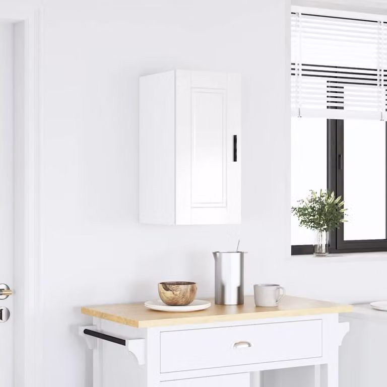 Pensile da cucina moderno vidaXL bianco lucido in legno e MDF L: 60 cm, H: 31 cm, P: 30 cm