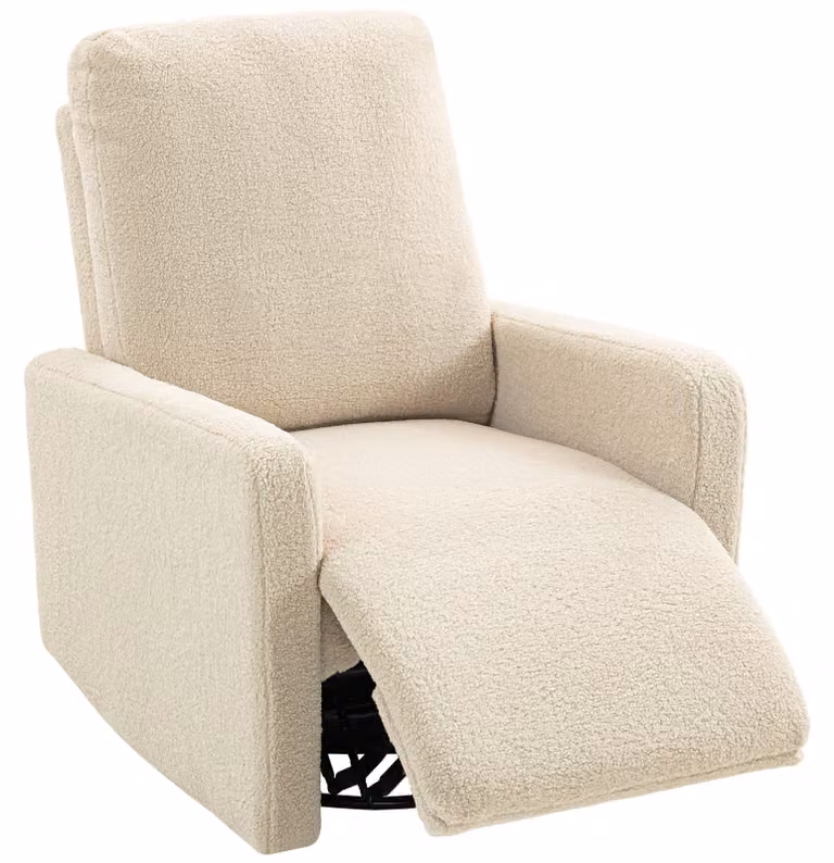 Poltrona relax HOMCOM, poltrona da TV con funzione reclinabile e oscillante, effetto pile