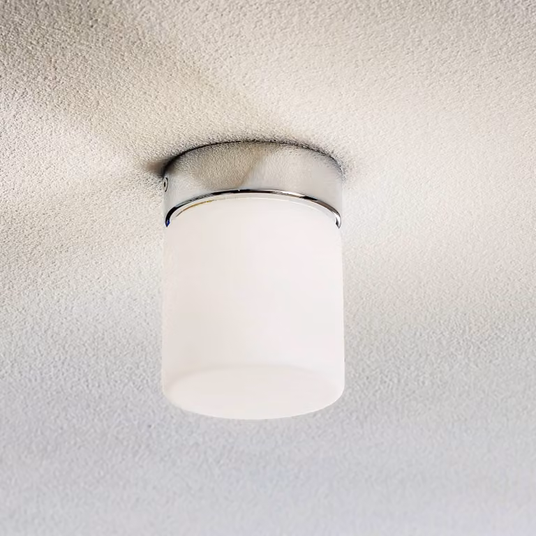 Helestra Plafoniera Keto, Cromo / Argento, Bagno, Vetro, Moderno, Plafoniera