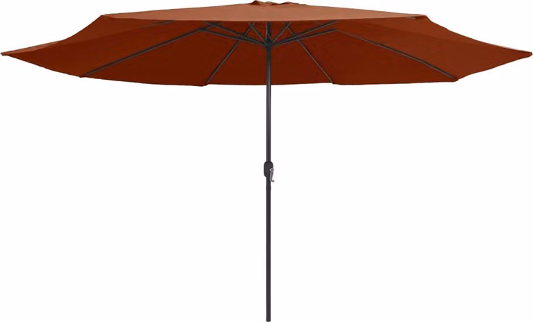 vidaXL Ombrellone con asta in metallo 390 cm terracotta