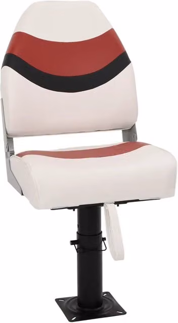 Set di 2 sedili da barca pieghevoli con schienale alto CFW2310647 in ecopelle con struttura in metallo e plastica