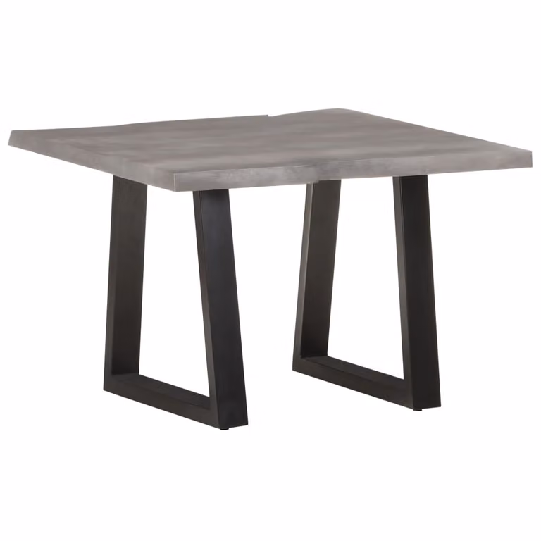 Tavolino con bordi ad albero 60x60x40 cm in legno massiccio di acacia