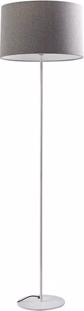 Vivien Piantana Bianca - Lampada da Terra con Paralume Cilindrico Grigio, Attacco E27, Potenza 75W, Grado IP20, Altezza 48cm - Rossini