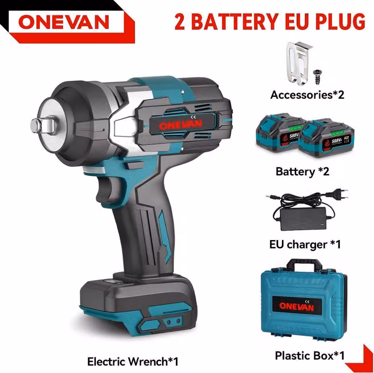Avvitatore a impatto a batteria - 18 V - Motore brushless - Set B con 2 batterie 588VF - 8500 colpi/min - 2800 Nm - Arancione