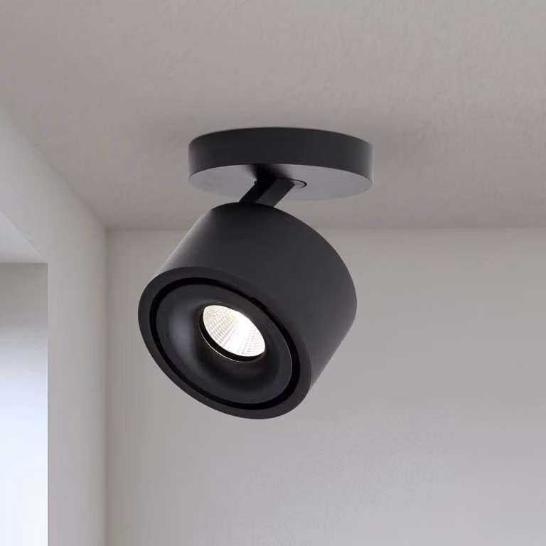 ORION Specter Faretto da soffitto a LED, nero, Ø 8,4 cm, alluminio Specter, dimmerabile, Nero, Soggiorno / Sala da pranzo, Alluminio, Moderno