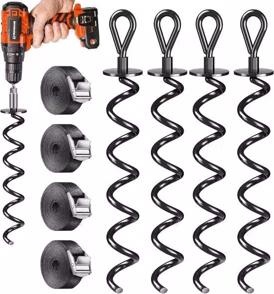 Set trampolino resistente al vento - 2/4 pezzi - acciaio inossidabile