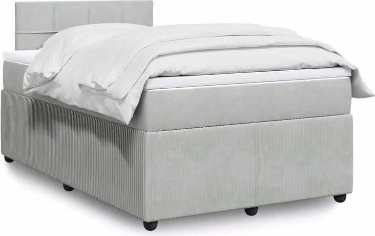 Maison Exclusive - Giroletto a Molle con Materasso Grigio Chiaro 120x190cm Velluto