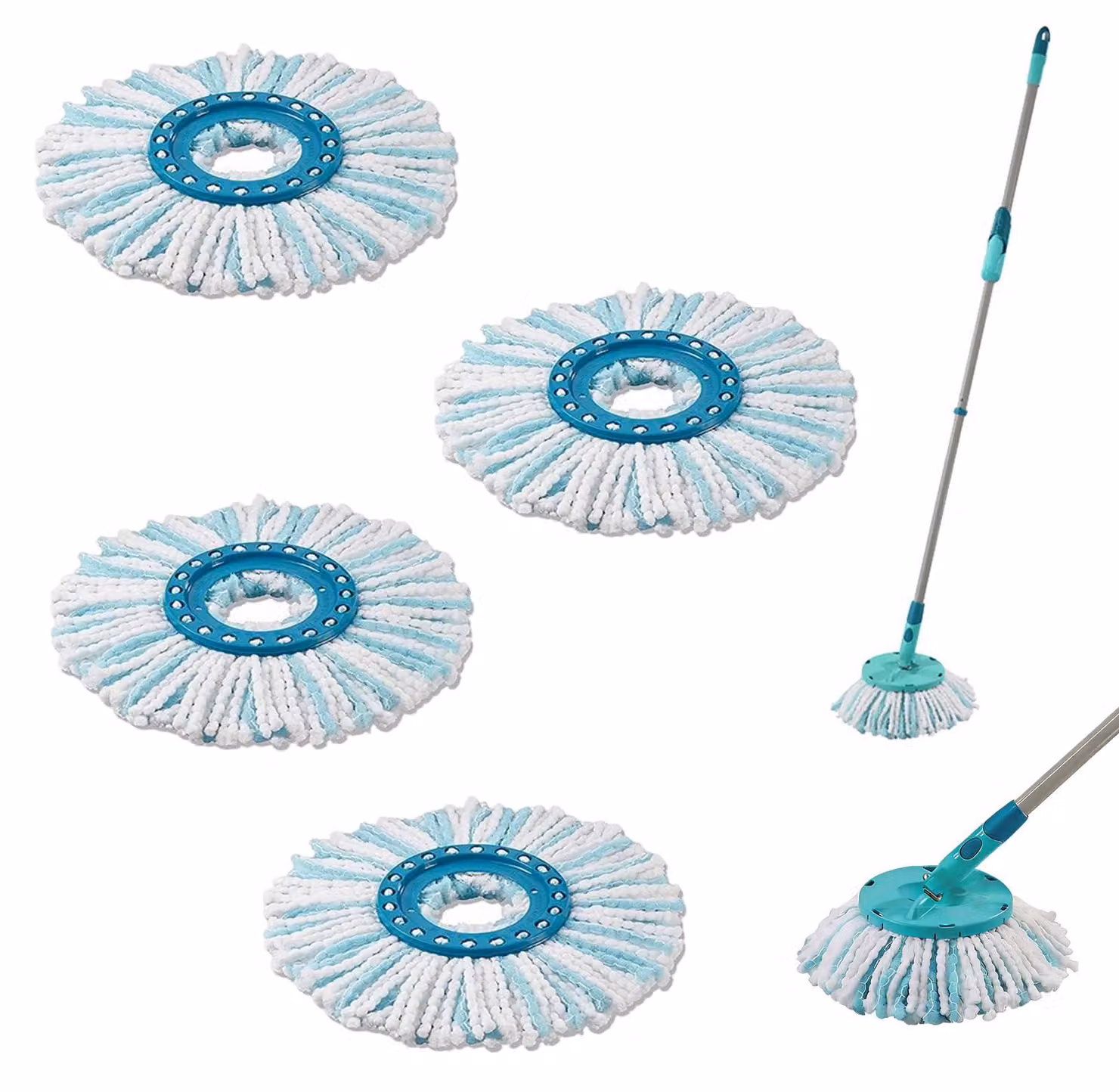 4 testine di ricambio per mop Leifheit Clean Twist, in microfibra, 35 cm
