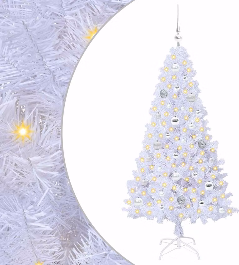 Albero di Natale artificiale Bianco 150 cm PVC e Acciaio