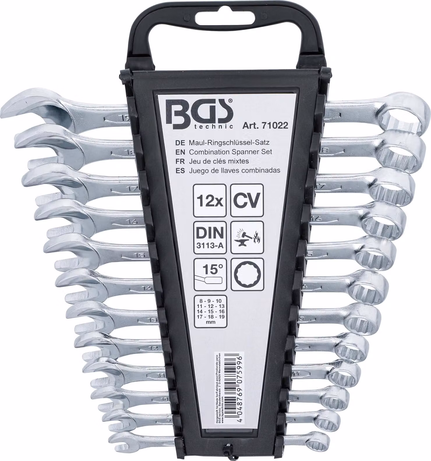 BGS Set di chiavi combinate SW 8 - 19 mm 12 pezzi - 71022