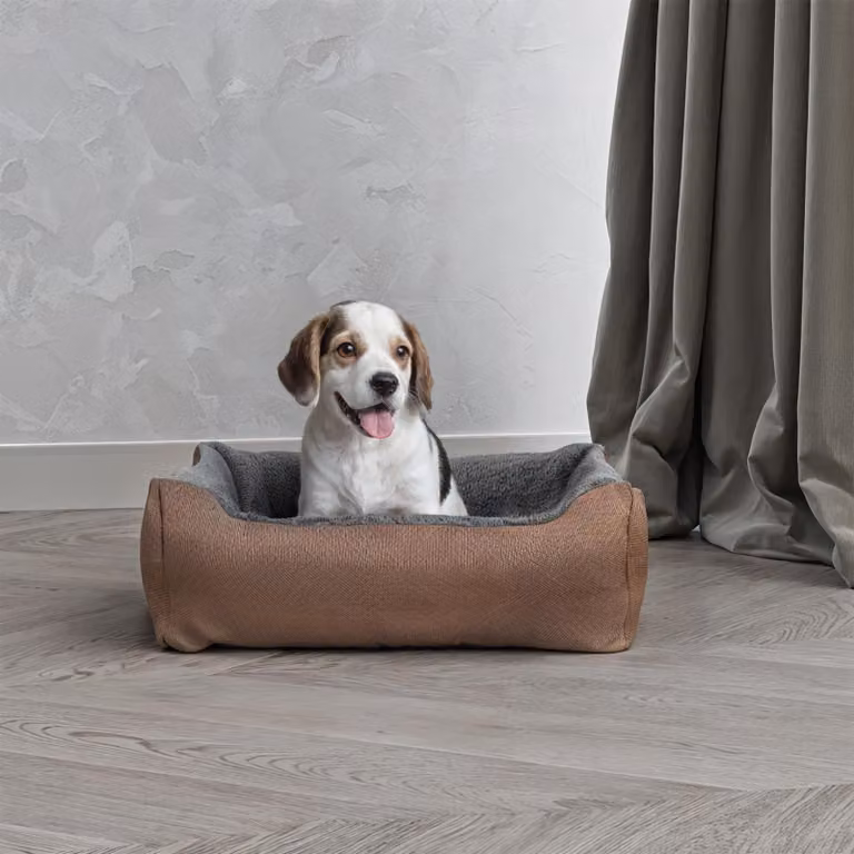 Cuccia reversibile per cani e gatti, color tortora, dimensioni 44 x 34 x 15 cm