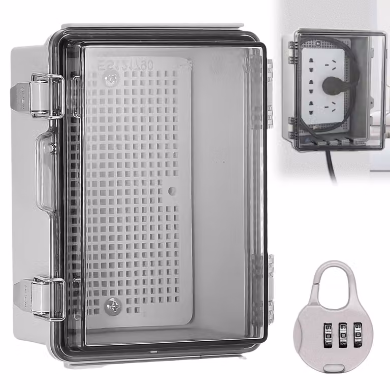 Scatola di derivazione impermeabile IP66: scatola di derivazione a parete, realizzata in ABS, ideale per applicazioni esterne, scatola di connessione trasparente per esterni, adatta al montaggio a parete