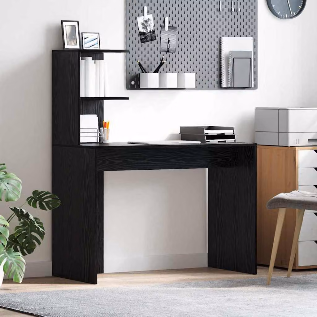 Maison Exclusive - Scrivania, finitura effetto legno noce nero, 102 x 50 x 124 cm