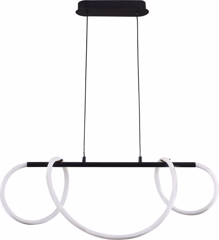 Lampada a sospensione LED EMMA bianco e nero 38W, luce bianca neutra 4450 lm, alluminio, dimensioni: 150x60x20 cm, IP20, Polux