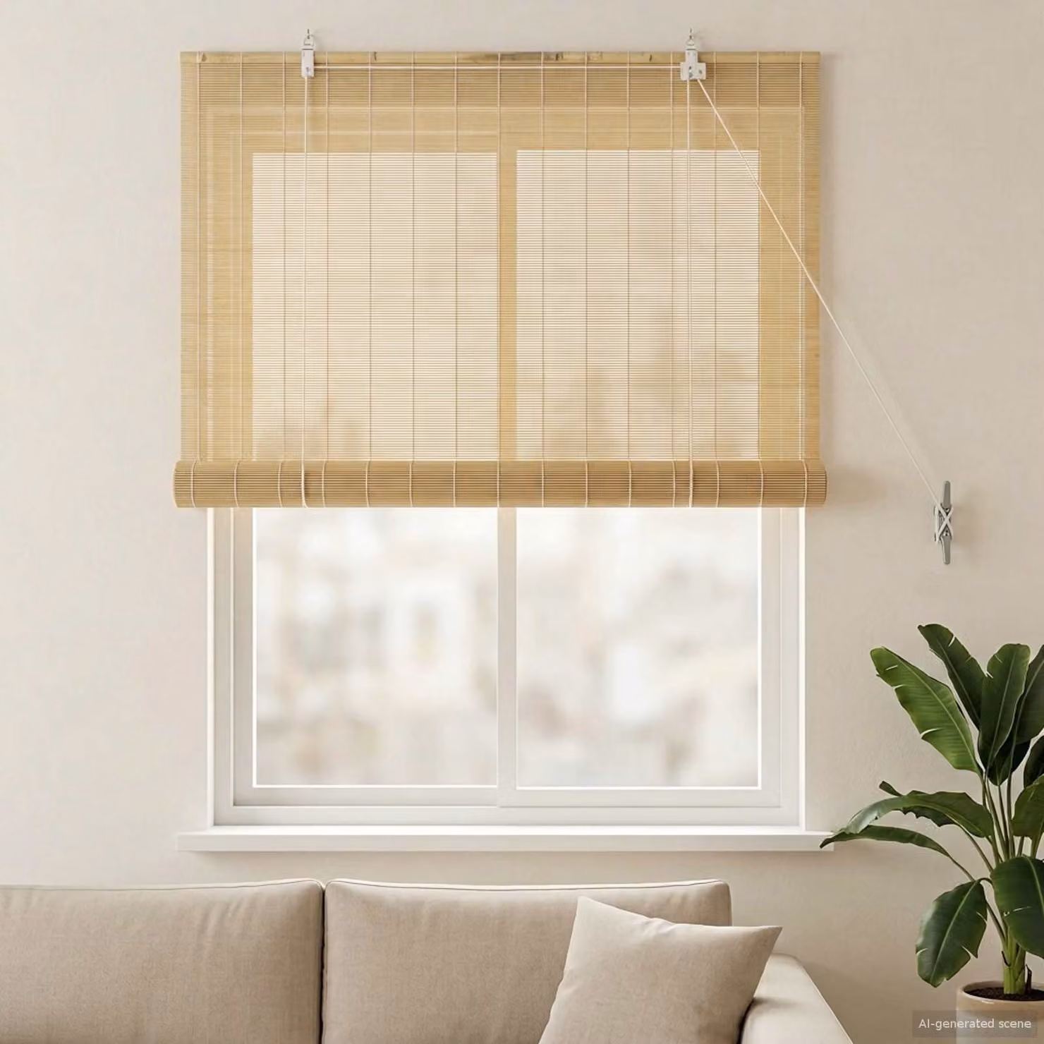 vidaXL Tenda a rullo Naturale 110 x 160 cm Bambù